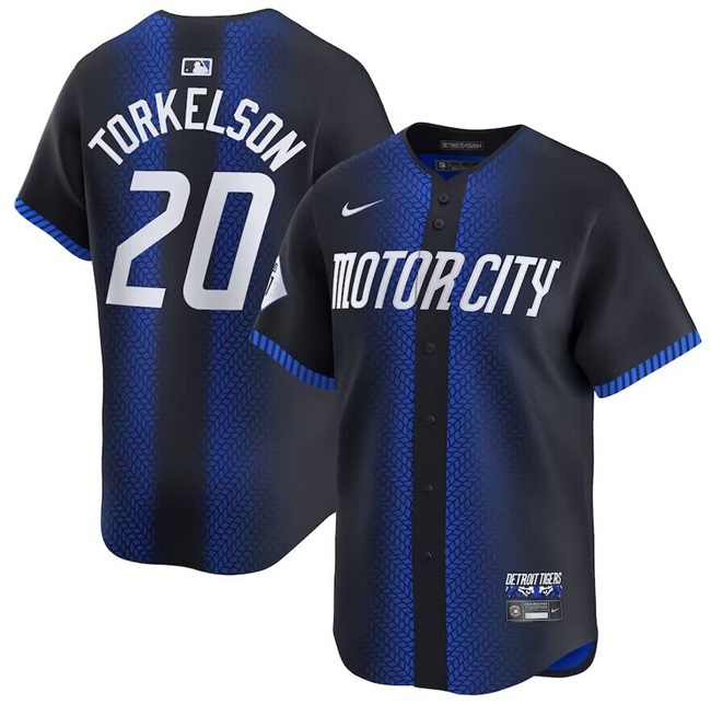 Men's Detroit Tigers #20 Spencer Torkelson 2024 Navy City Connect Cool Base Limited Stitched Jersey Men's Detroit Tigers #20 Spencer Torkelson 2024 Navy City Connect Cool Base Limited Stitched Jersey